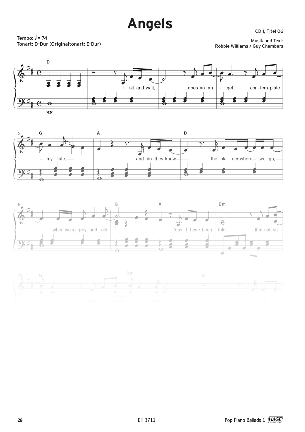 Pop Piano Ballads 1 mit 2 Playback-CDs: Für Klavier. Leicht bis mittelschwer arrangiert. For Piano - easy to intermediate arranged