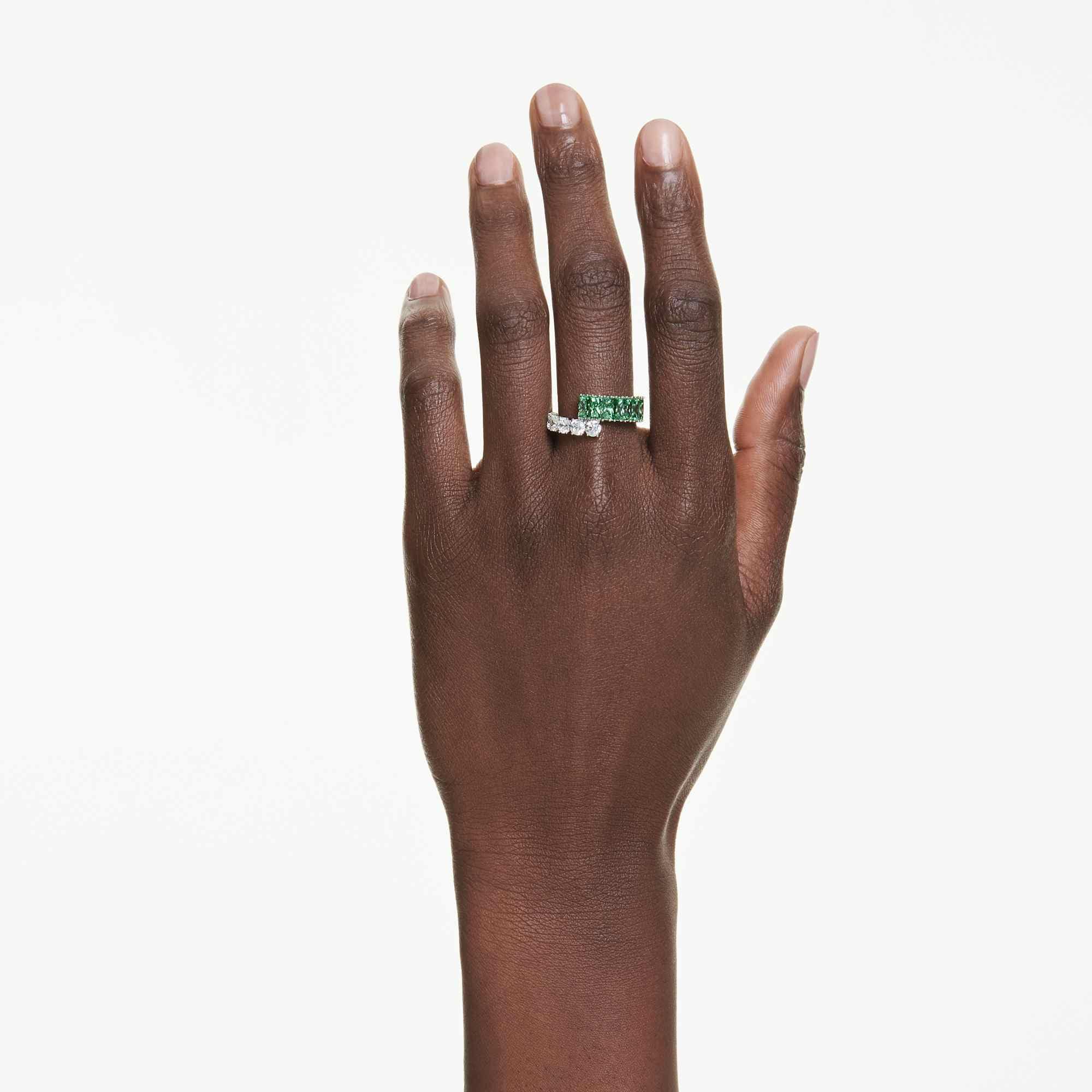 Swarovski Matrix Collezione bague, tailles mixtes, vert, plaqué rhodium
