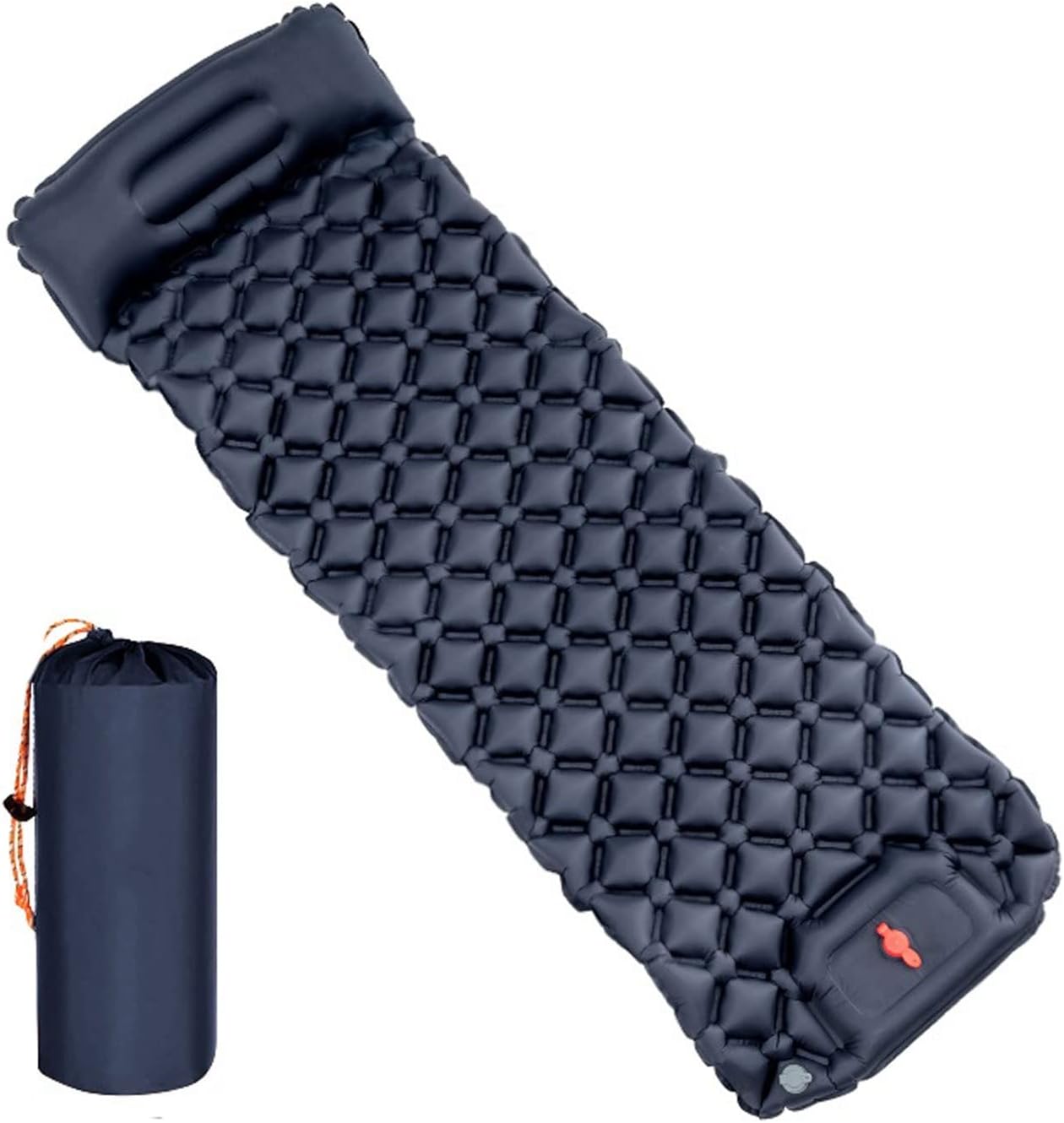 Beach Blankets Outdoor Camping Sleeping Pad Inflatable Mattress with Pillows Ultralight Air Mat Built-in Inflator Pump Travel Hiking(Black)