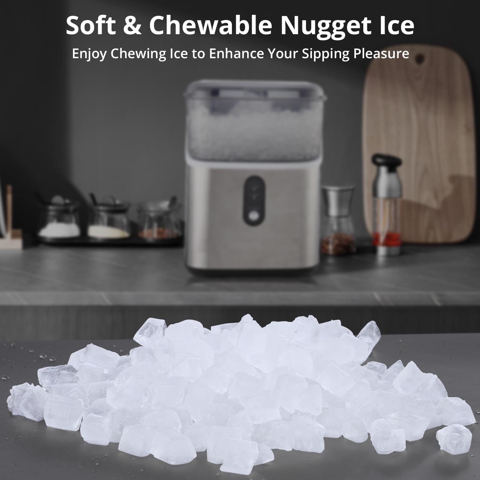 GarveeHome Portable Pebble Ice Maker - 35 LBS/Day Crushed Ice, Self-Cleaning, Compact Countertop for Home, RV, Camping & Office on Fridge.com