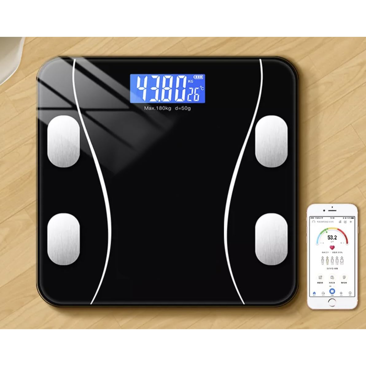 Bilancia pesapersone App 180 kg Bluetooth Elettronica BT Intelligent con display LED 22525