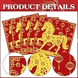 20 Pcs Chinese New Year Napkins, Chinese New Year Decorations, Spring Festival Disposable Paper Napkins for Party Supplies, Chinoiserie Red Gold Horse Dinner for Festival Party Supplies Table Decor - Image 3