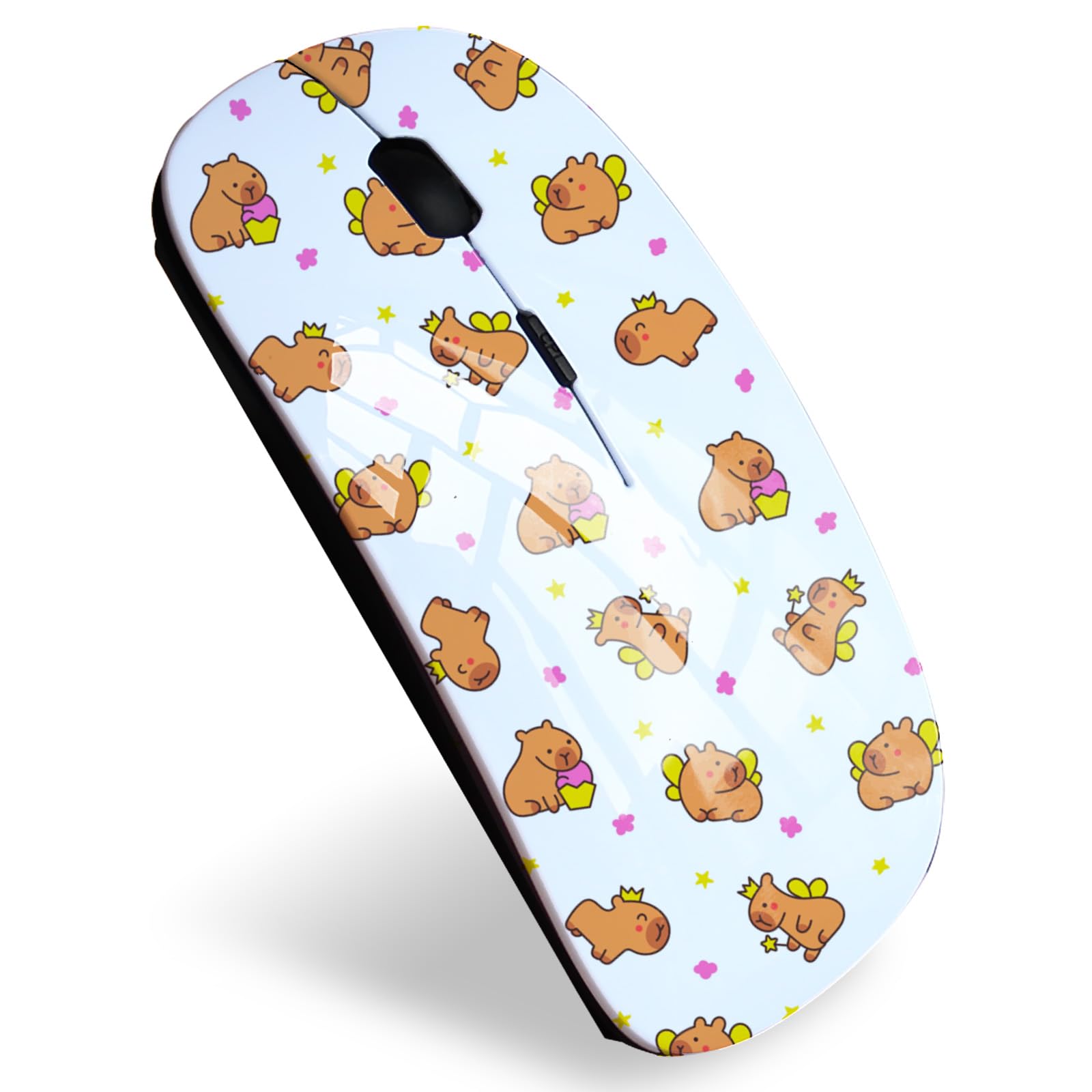 Mingdao Portable Optical Wireless Computer Mouse with Stylish Design, 2.4GHz USB Receiver, Capybara MD4325