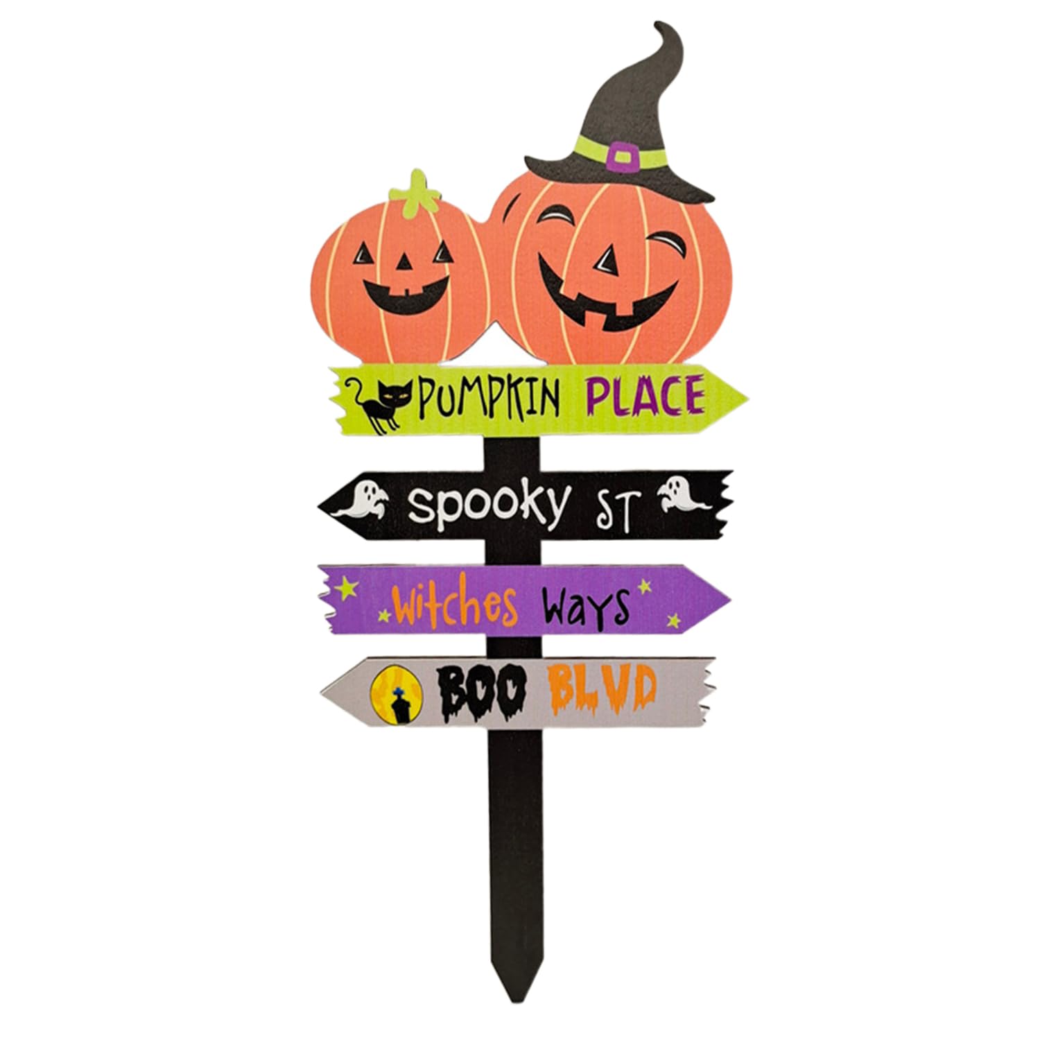 Runstarshow D Halloween Ecorations Outdoor Halloween Props Horror Halloween Yar Stake Signs Wooden Ecor Welcome Sign Outside Pumpkin Ghost Witch Skull Cat Skeleton Party House Garden Lawn