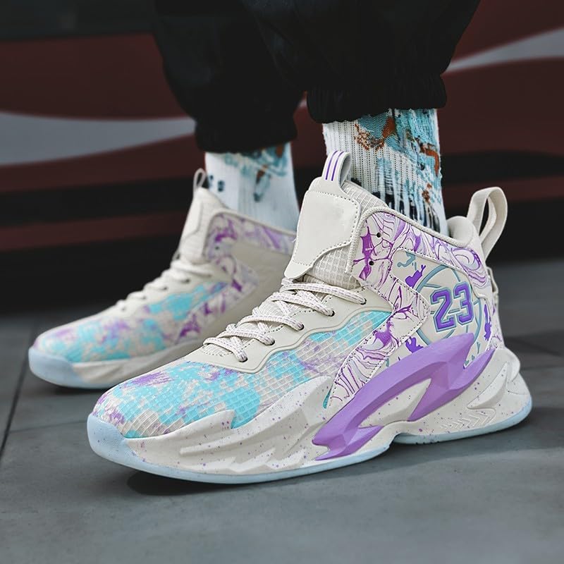 Image of Men's Basketball Shoes Fashion Printed Sneakers