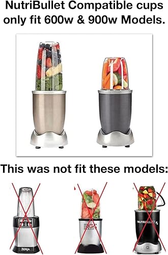 Miniatura 1 de BuyParts - Vasos exprimidores para piezas de repuesto NutriBullet de 600 W, 900 W, 18 onzas, 24 onzas, 32 onzas, licuadora, mezclador de exprimidor