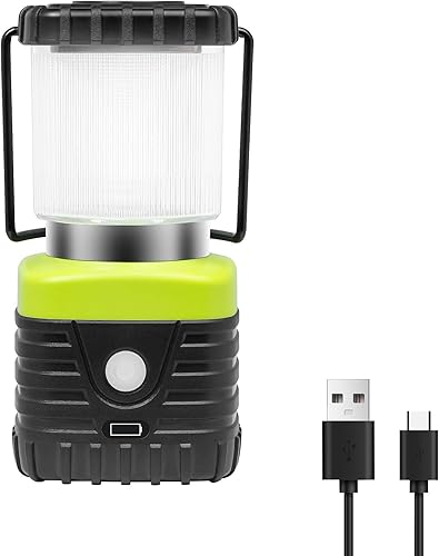 Linterna de campamento LED de luz blanca de 6500 K, recargable de 1000 lúmenes, banco de energía de 4500 mAh, linterna para emergencias de