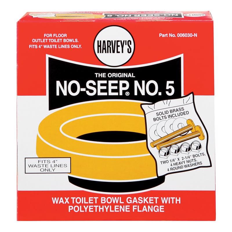 Harvey Toilet Bowl Gasket With Flange No. 5 Brass, Polyethylene