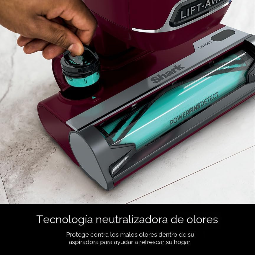 Miniatura 9 de Shark DETECT LA492 - Aspiradora vertical con cable Lift-Away con tecnología Detect, cepillo autolimpiante para no envolver el cabello, sello