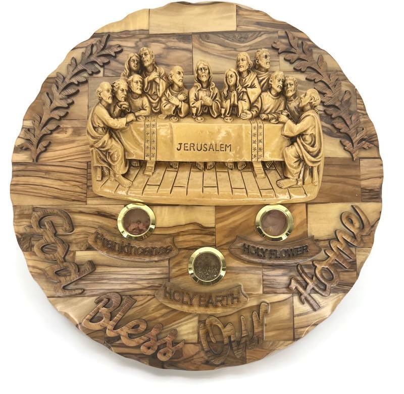 Wooden Lat Supper Wall Decor, Hand Carved Olive Wood Last