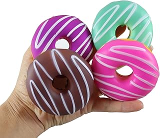 Curious Minds Busy Bags Set of 4 Donut Squishy Slow Rise Memory Foam - Scented Sensory, Stress, Fidget Toy Doughnut