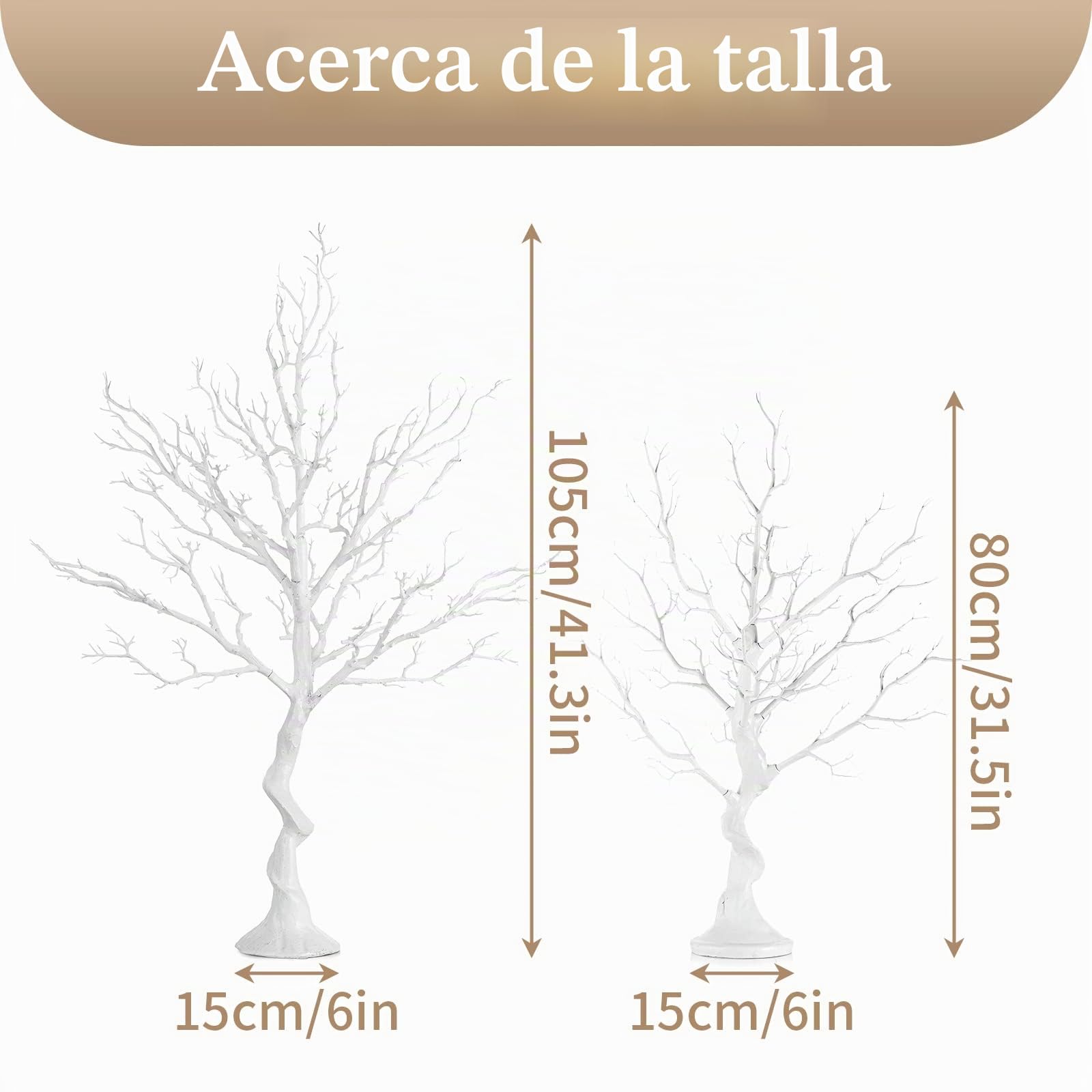 Sziqiqi 80cm Árbol de Pascua Blanco Ramita Árbol Centros de Mesa, Mesa Ramas de Árbol Decorativas Interior de Exhibición Navidad Árbol de Deseos para Huevo Pascua Boda Navidad Fiesta Decoración | Artificial Plástico, estable, multiuso, almacenamiento comp