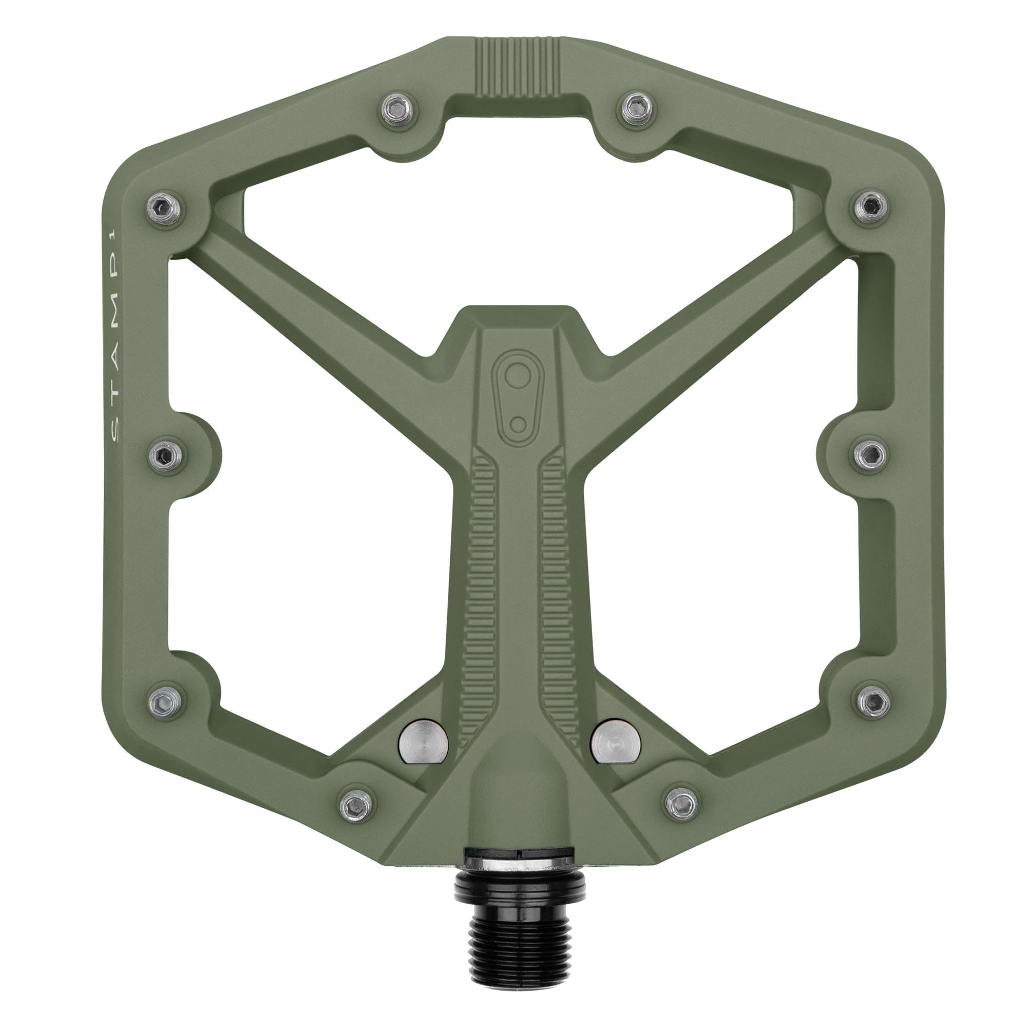 Crankbrothers Pedały rowerowe Stamp 1 Duży zielony 2 Gen 2 Unisex-Adult, czarny, jeden rozmiar