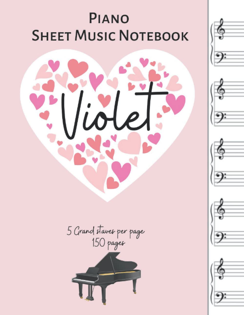 Partition vierge Violet pour apprendre le piano et composer à la maison