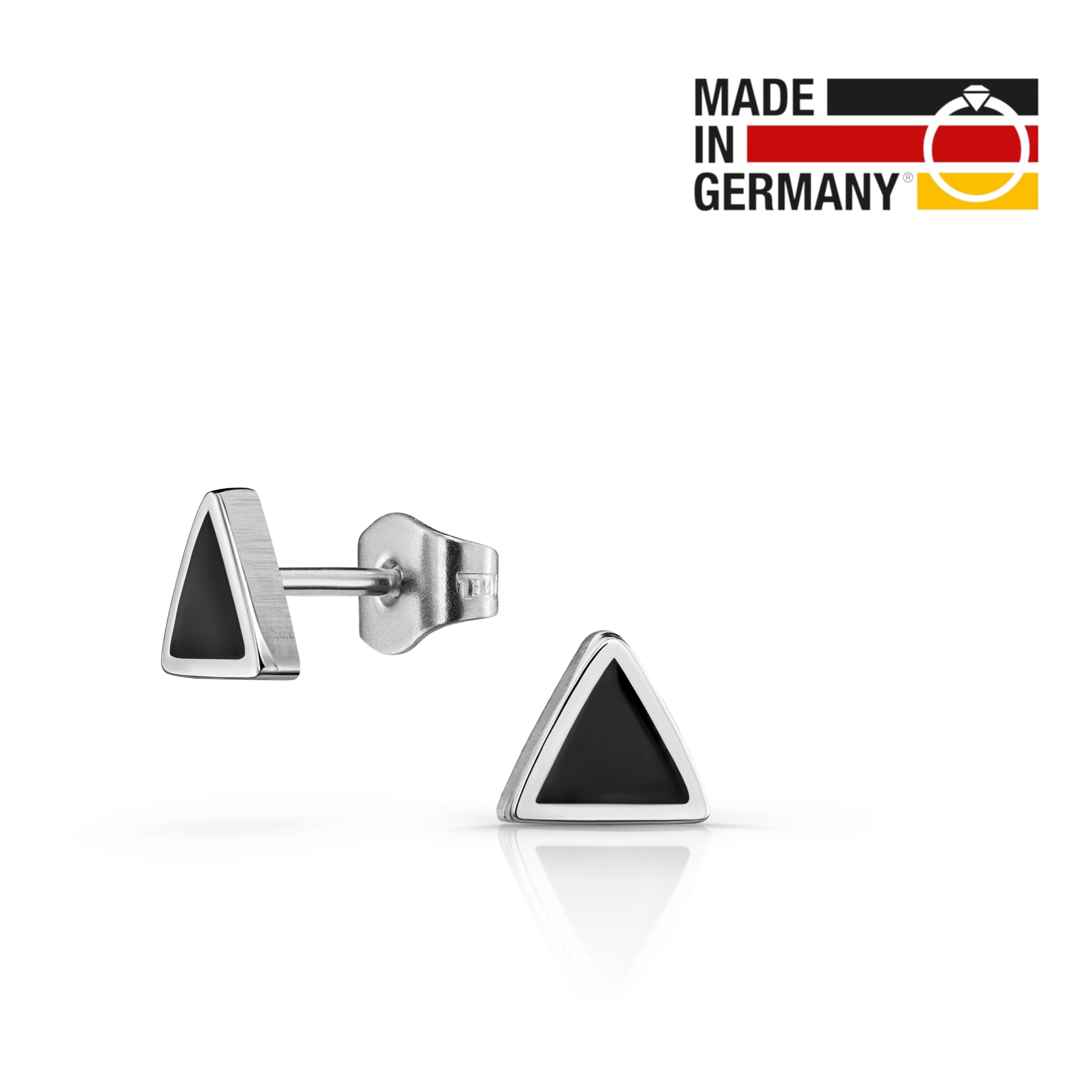 Traveller Ohrstecker - Herren - Edelstahl - Schwarz - Made in Germany