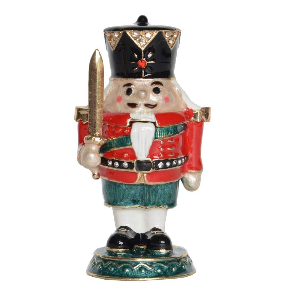 Statue Casse-Noisette artisanale : boîte de rangement élégante en sculpture pour salon