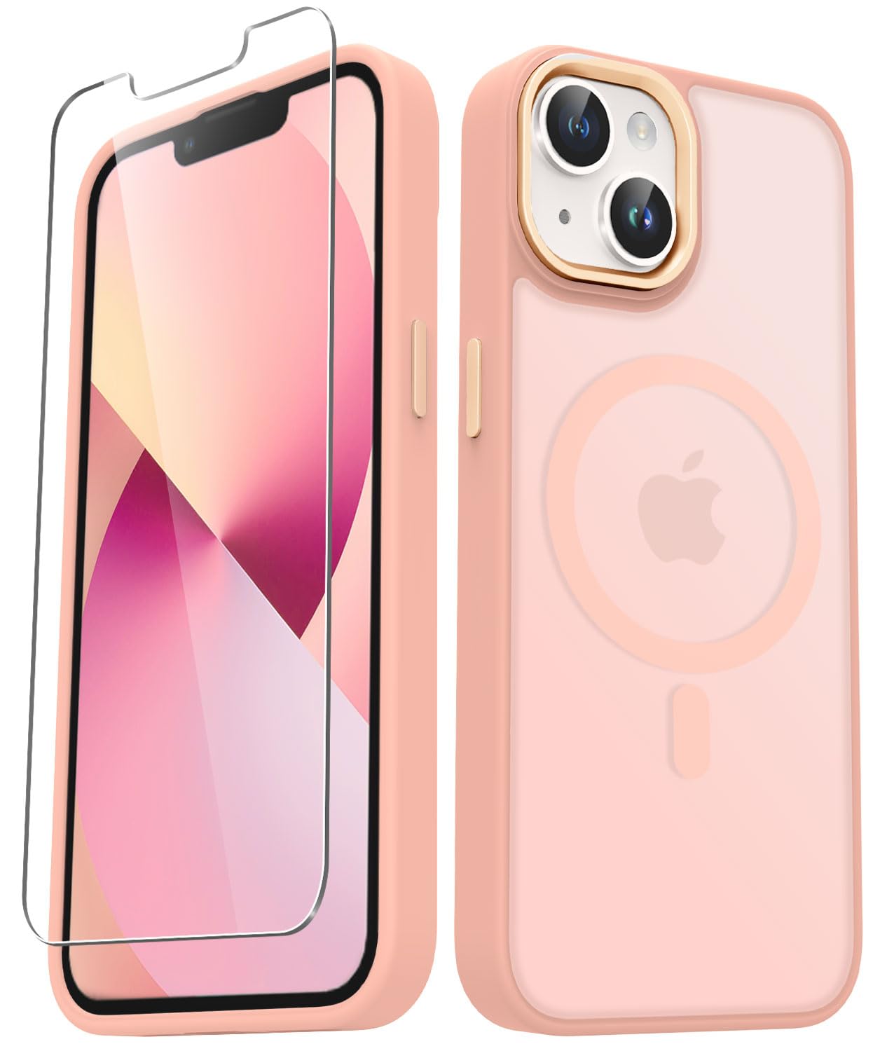 YENAPOON for iPhone 14 Plus Case, Matte Magnetic Phone Case with 1 Screen Protector, Support for Magsafe, Translucent Frosted Slim Shockproof