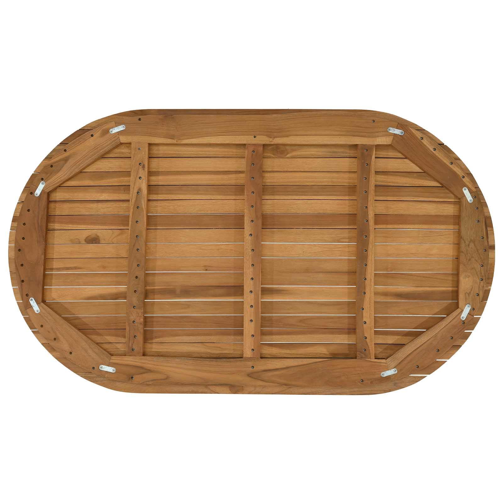 vidaXL Plateau de Table 120 x 70 x 3,5 cm Ovale Bois de Teck Massif, Surface en Teck Chic, Plateau Moderne pour Table à Manger, Meuble Pratique et Tendance
