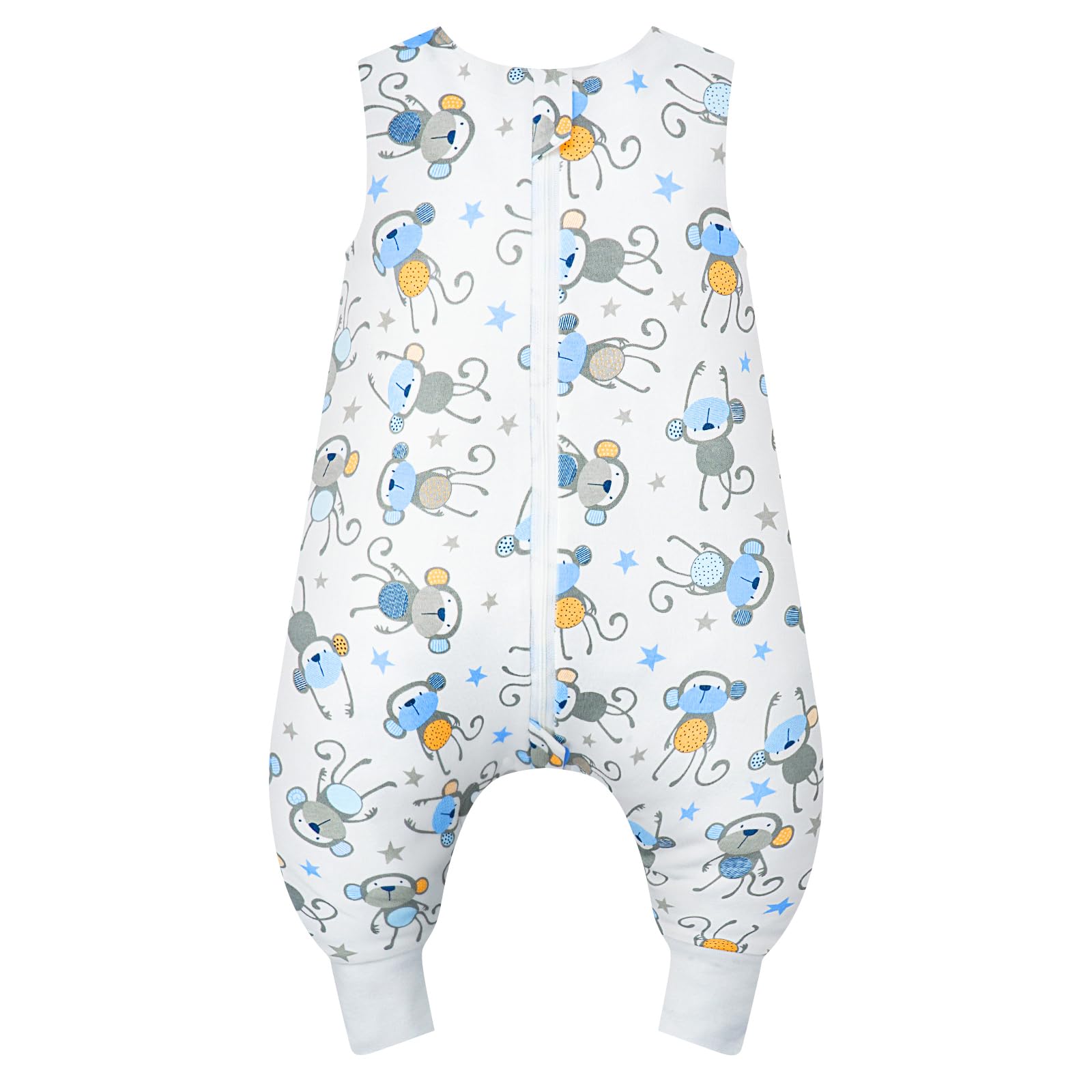 WYTbaby Sacco Nanna con Piedini 1.0 Tog, 100% Cotone Ultra-Morbido, Facile da Indossare, Ideale per il Sonno dei Neonati, Sacco Nanna Adatto per Bambini da 3-4 Anni