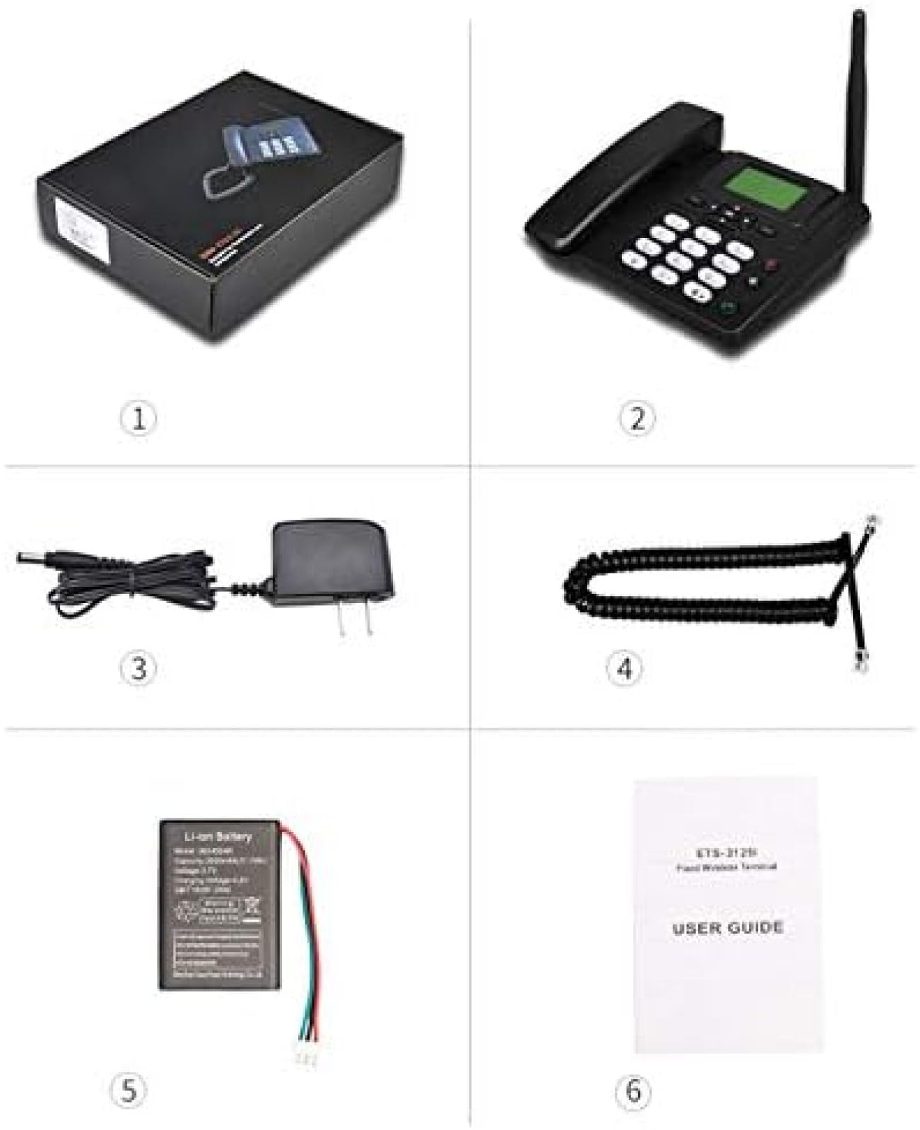 Teléfono De Escritorio con Ranura para Tarjeta SIM, Teléfono Fijo Inalámbrico De Escritorio, para Empresas O Familias, Identificador De Llamadas, Rellamada, Funciones Manos Libres, Teléfono De Esc