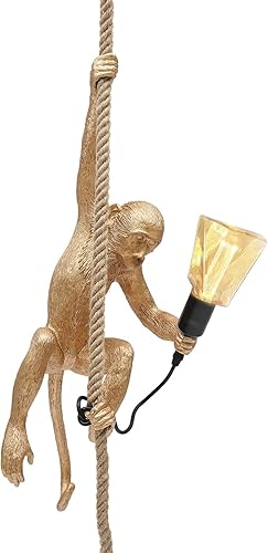 Lámpara colgante creativa de mono, lámpara decorativa con forma de mono, lámpara colgante de techo retro Edison industrial E26 para comedor, sala de