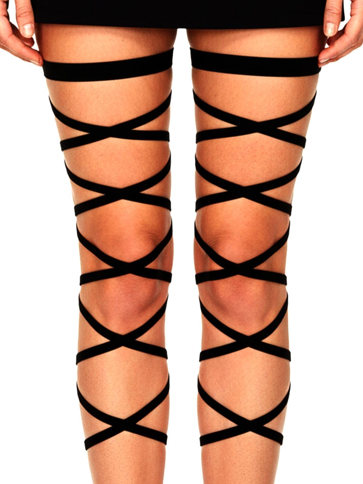 Rave Leg Wraps,Elastic Legs Straps,Adjustable Plus SIze Thigh Garter,Music Festivals Coachella Costume for Women