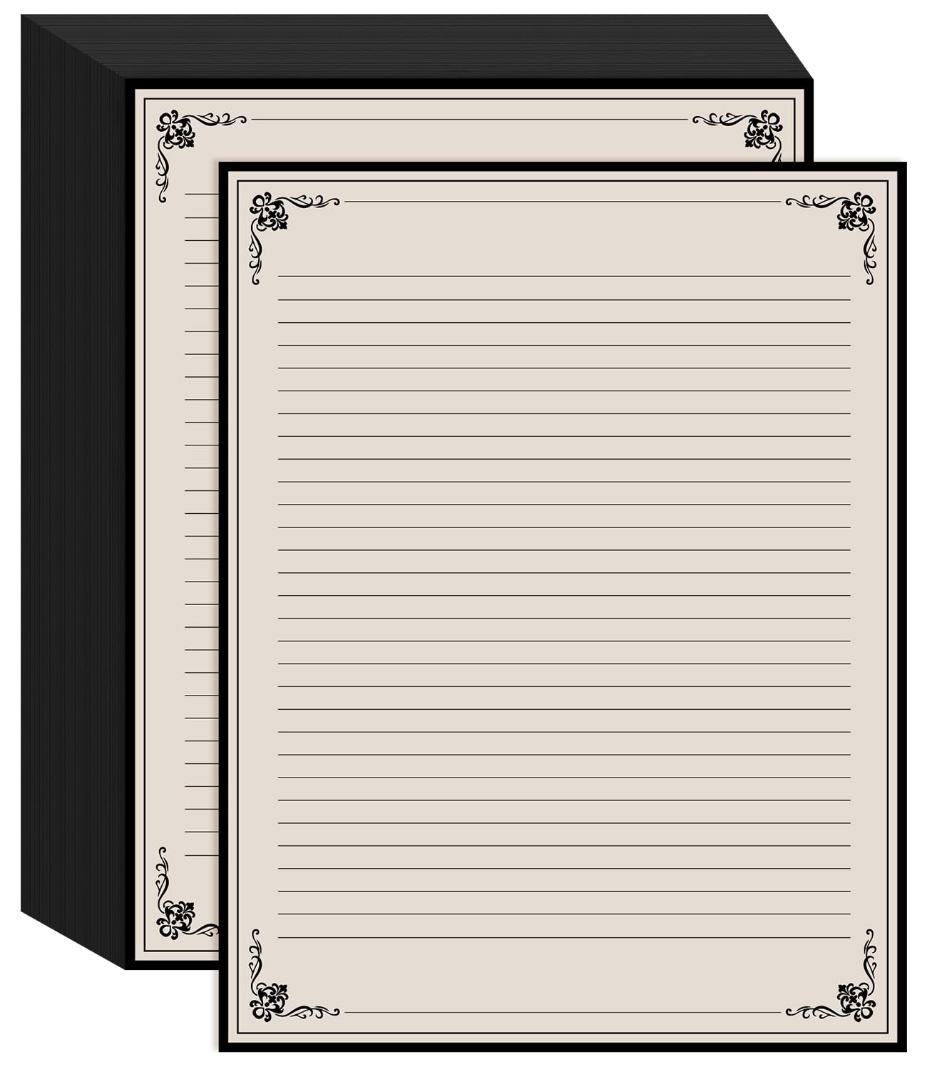 Vintage Lined Paper - 50 Sheets Stationary Paper for Writing Letters, 100gsm, Stationery for Writing Letters, Invitations, Stationery Writing Papers, 8.5'' x 11''