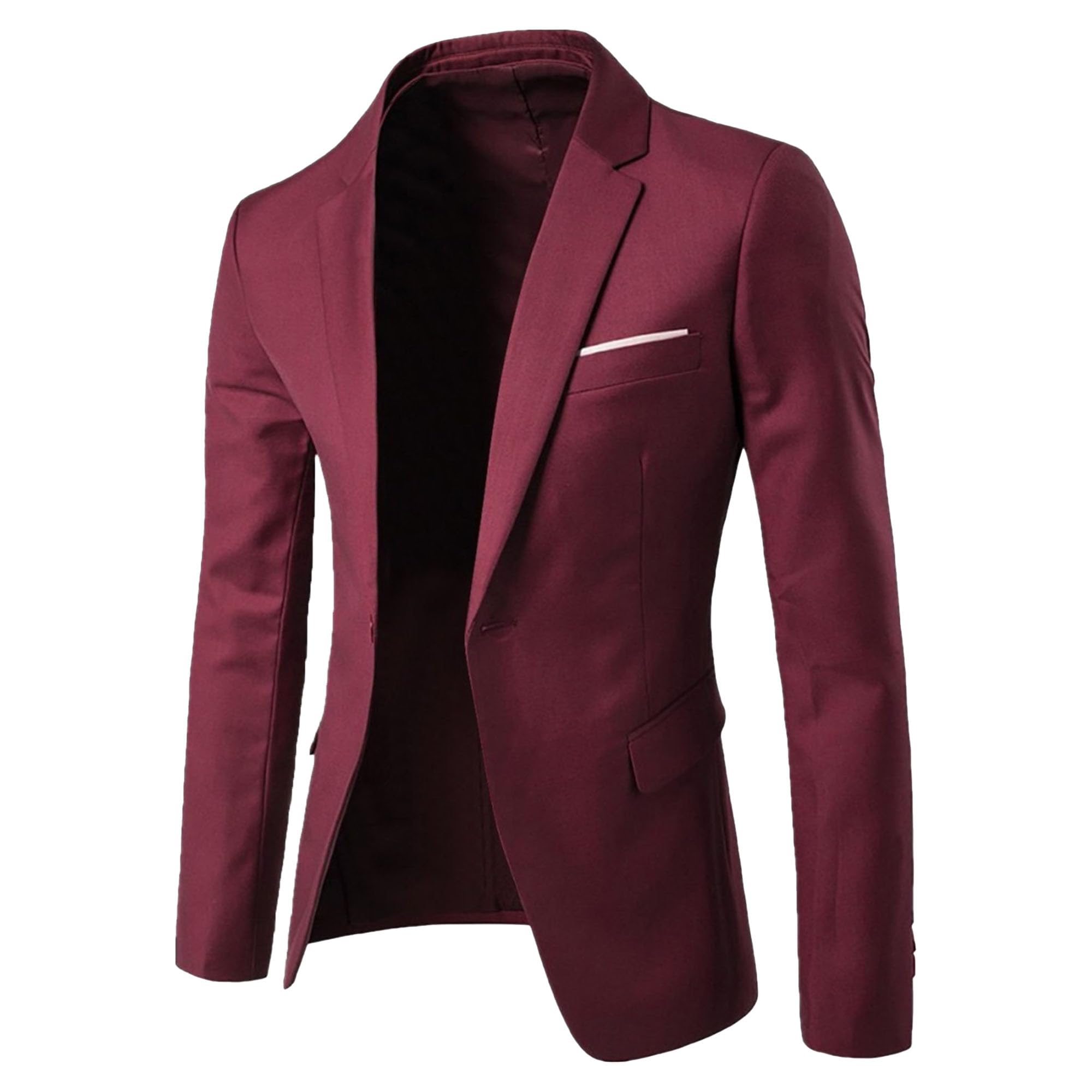 Mens Lightweight Business Jacket Tuxedo Casual One Button Sport Coats Classic Slim Fit Blazers Suit