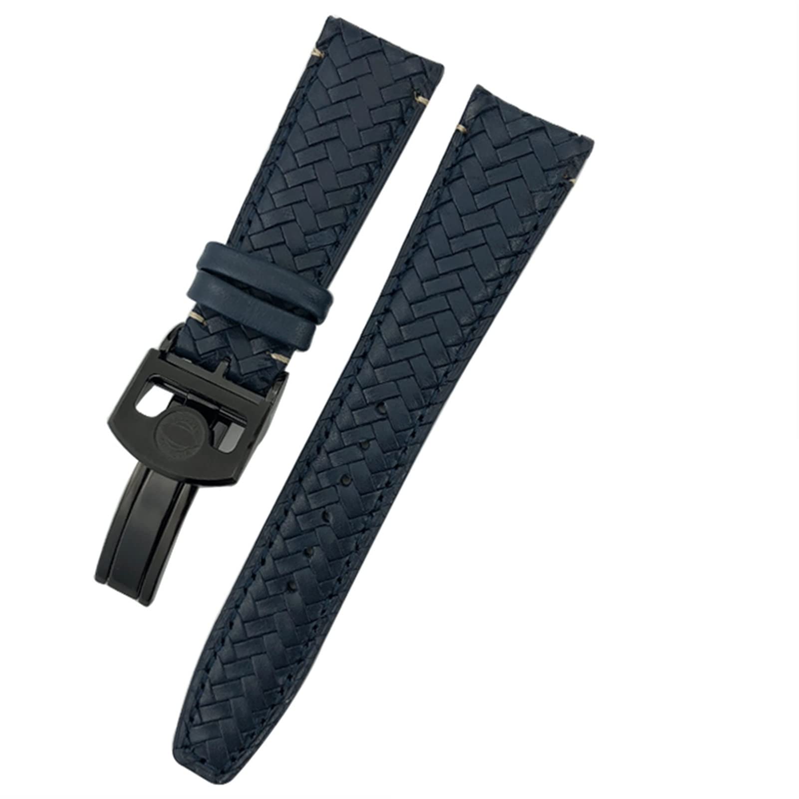 XMKT Correa de cuero para reloj IWC Portugieser Big Pilot IW377714 IW394005, correa de piel de vacuno de 20 mm, 21 mm, 22 mm, color azul