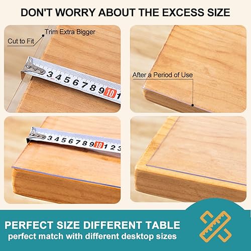 Miniatura 6 de Protector de mesa de PVC transparente de 16 x 24 pulgadas, mantel de plástico para muebles de madera, sala de estar, mesa de estudio, mesa de