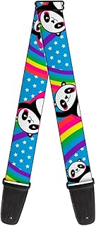 Buckle-Down Guitar Strap Pandas Rainbows Stars 2 Inches Wide