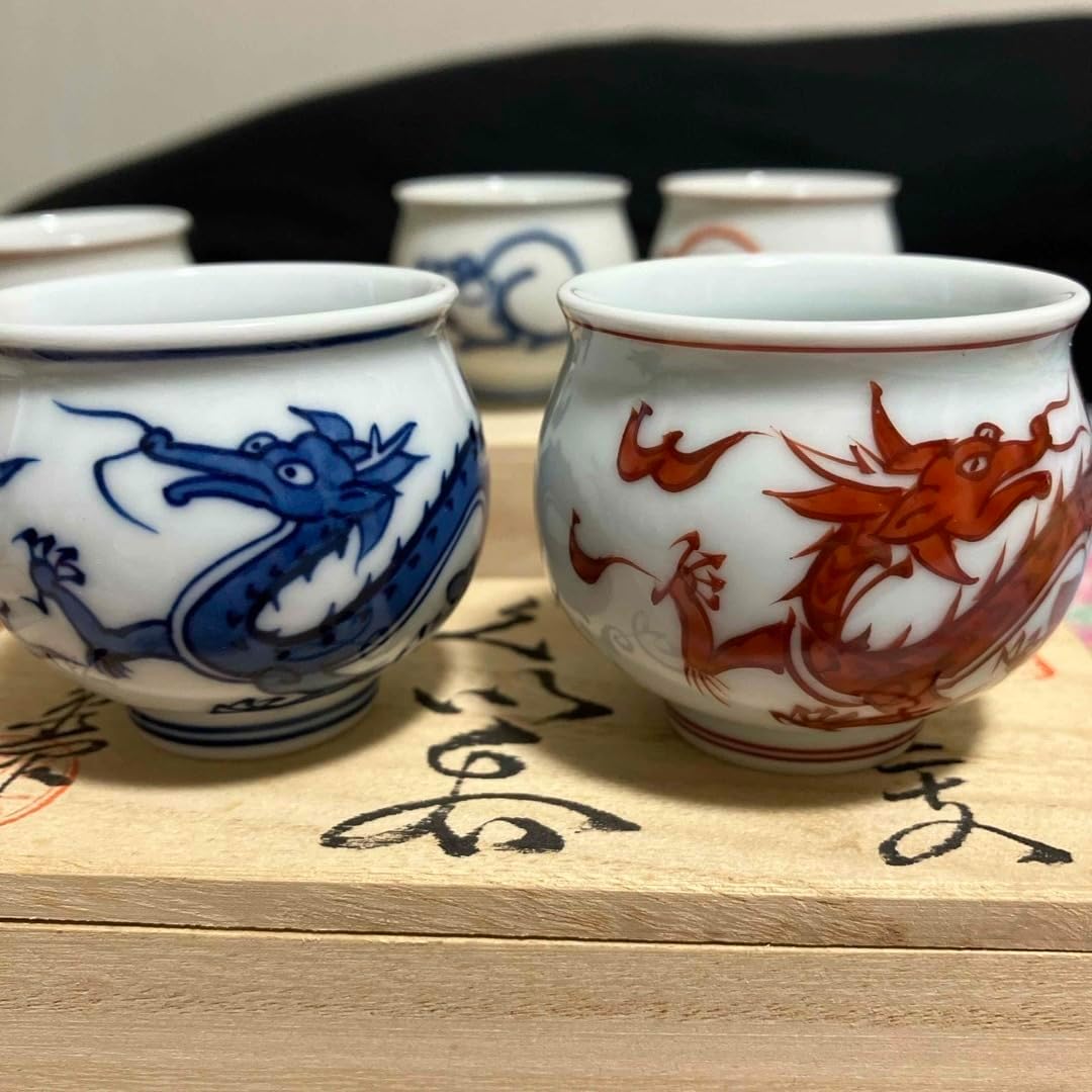 常滑焼 大迫みきお氏作 灰釉ぐい吞み 5点揃い