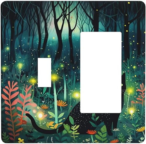 Miniatura 29 de Cubiertas Decorativas para Tomacorrientes Boho Floral Beige Flor y Hoja Botánico 1 Gang Interruptor de Luz Dúplex Placa Cubierta Placas de Boho