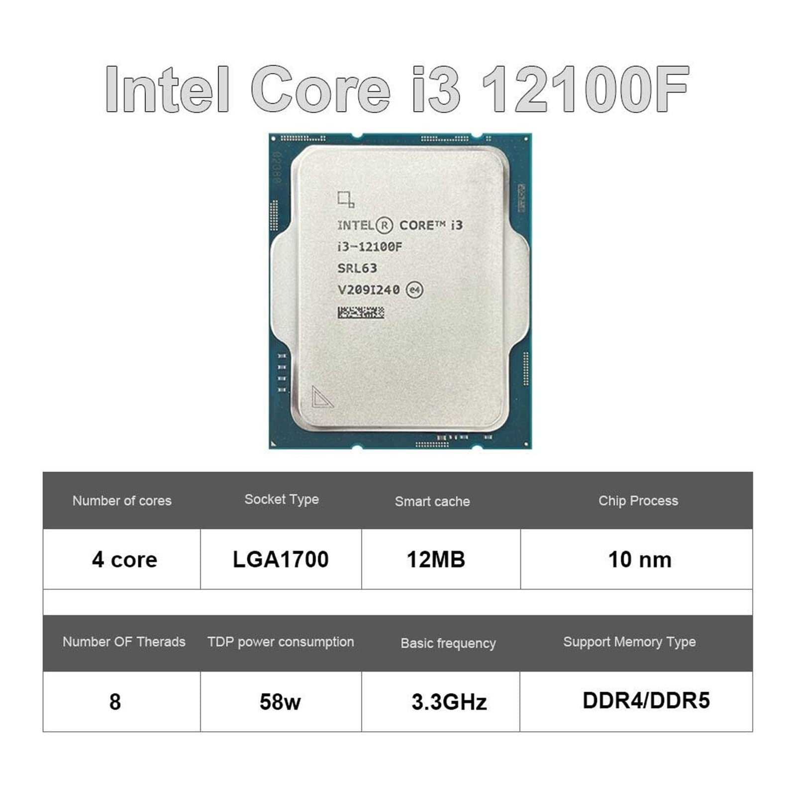 Amazon | コンピューター コア I3-12100F I3 12100F CPU 4 コア 8