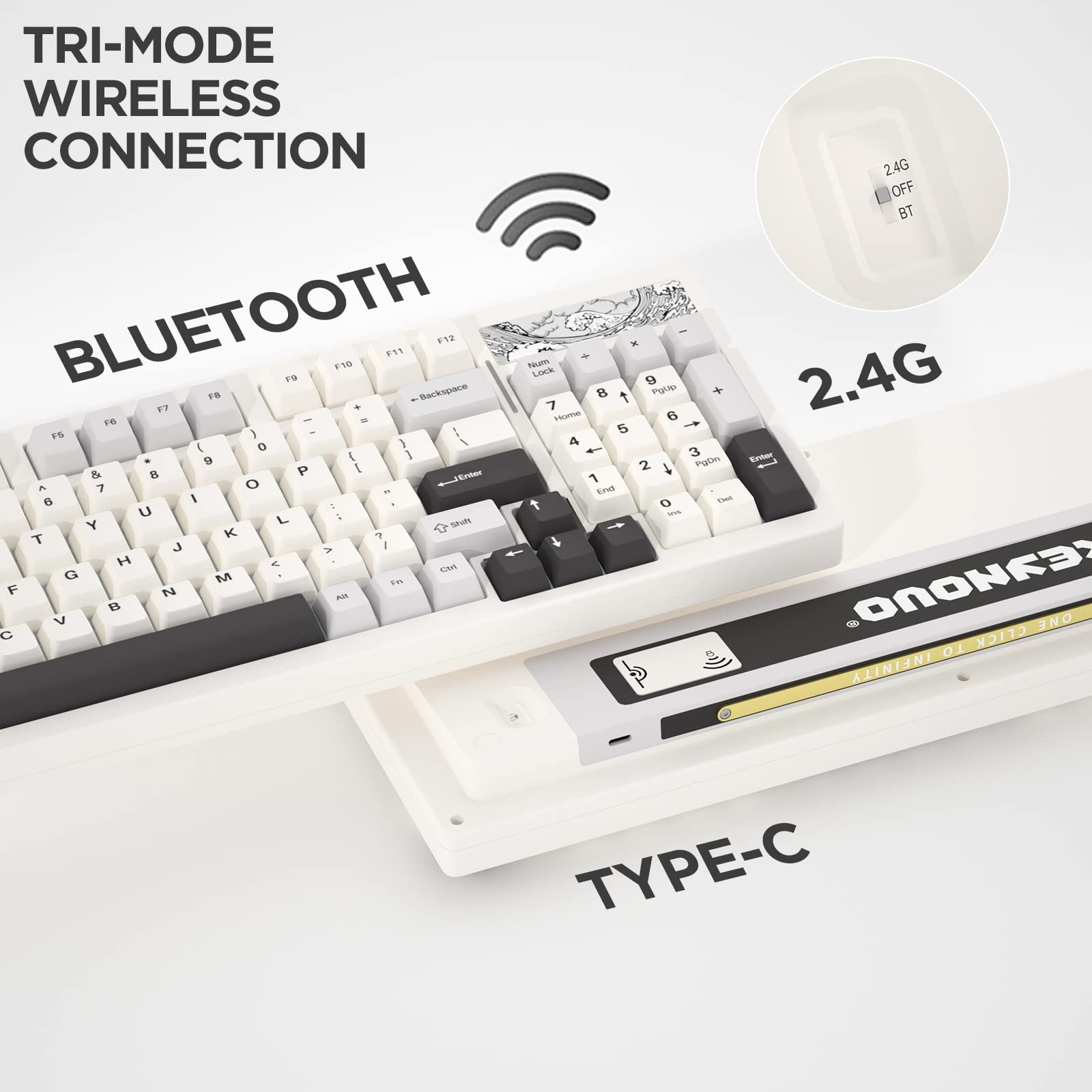 Amazon.com: YUNZII Keynovo IF98 Pro Tri-Mode Wireless Bluetooth