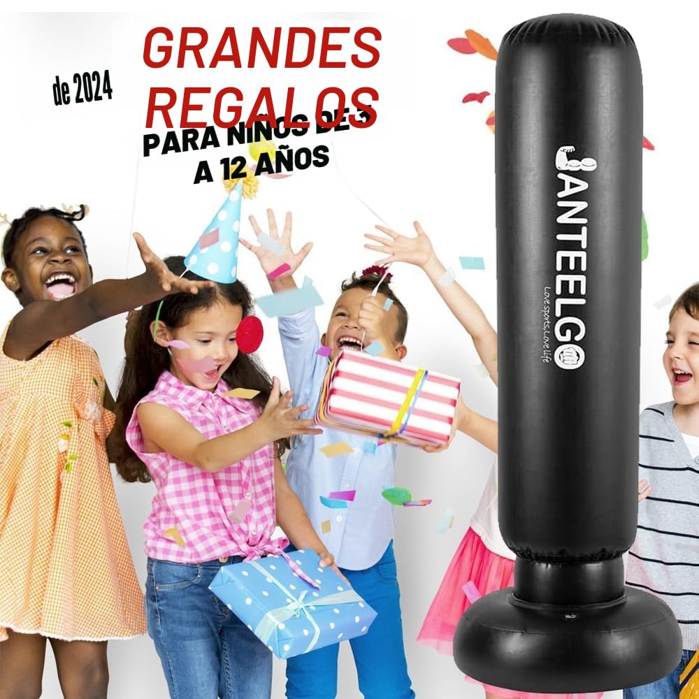 Saco de Boxeo de Pie Niños 150cm Punching Ball Inflable JanTeelGO para Karate Taekwondo
