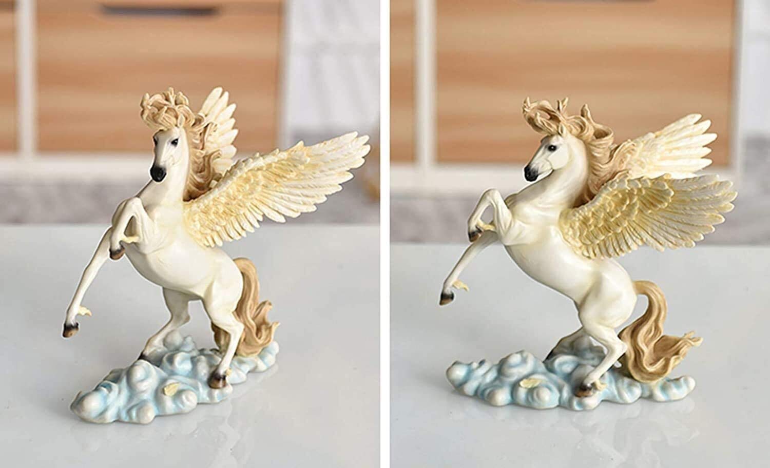 パステルカラーの翼のある馬の置物 Amazon.co.jp: 像彫刻の装飾的な彫刻の天使の馬の彫刻の装飾馬モデル