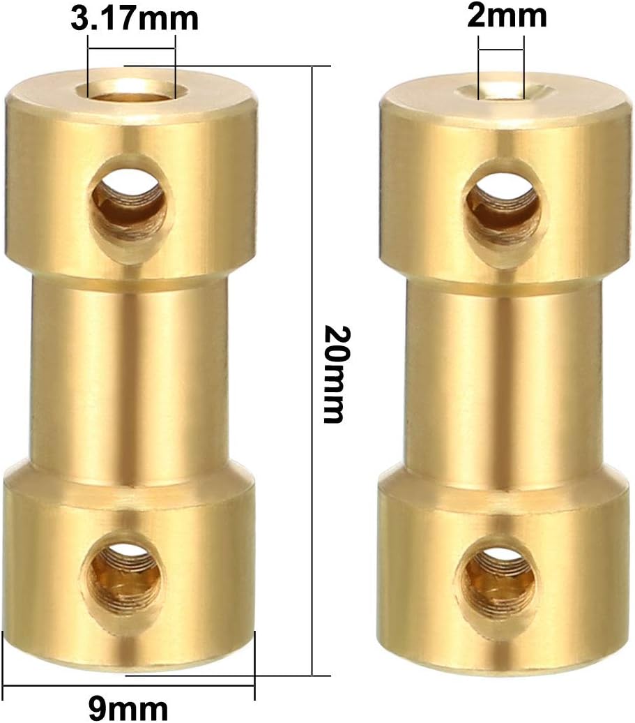 uxcell Shaft Coupler 2mm x 3.17mm Connector Adapter for RC Airplane Boat Motor L20XD9