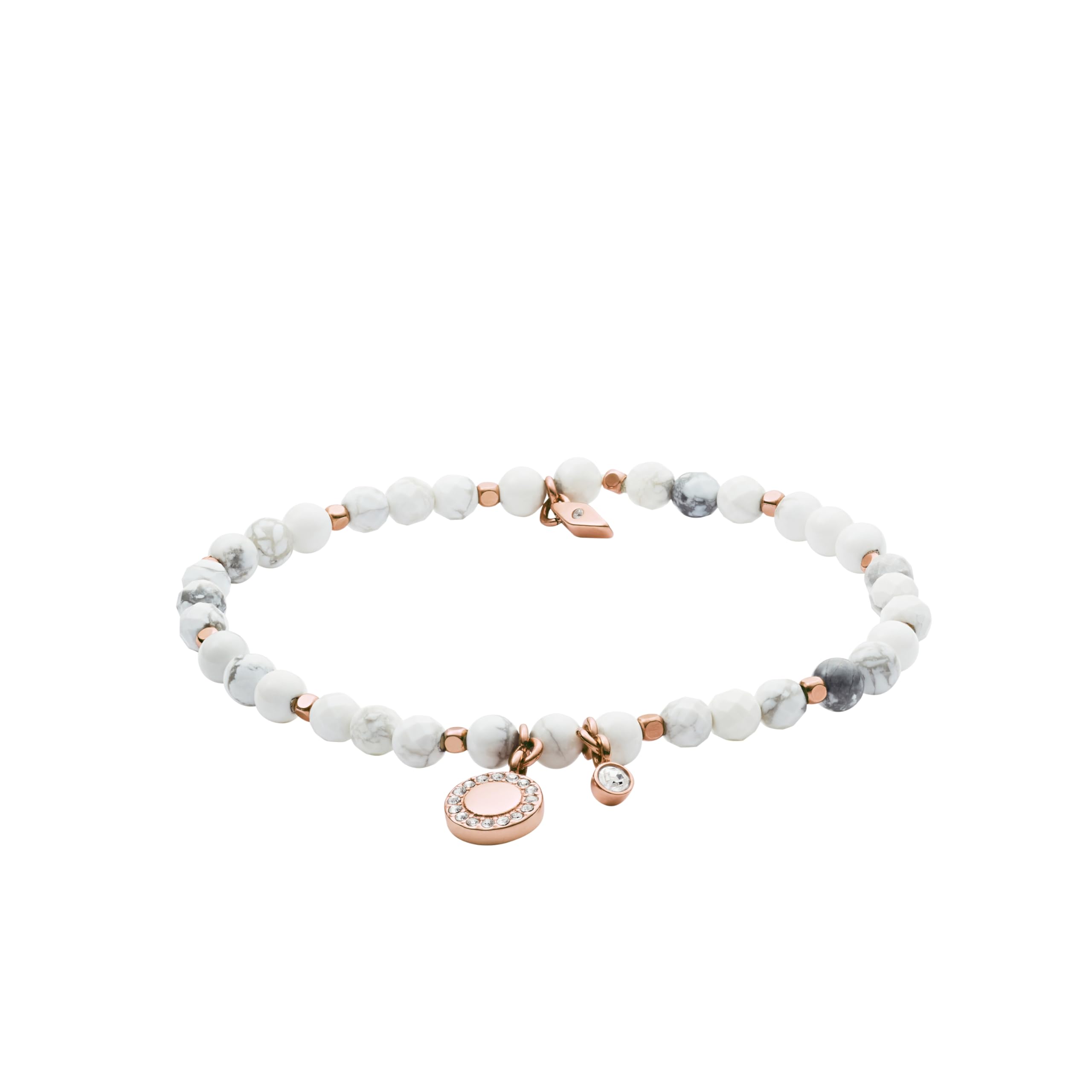 Fossil Bracelet for Women Wellness, inner length:165mm White Semi-Precious Bracelet, JA6934791