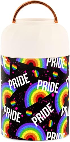 Miniatura 2 de MCHIVER Rainbow Food Jar with Spoon Stainless Steel Vacuum Insulated Food Container 17 oz Soup Thermos for Adults