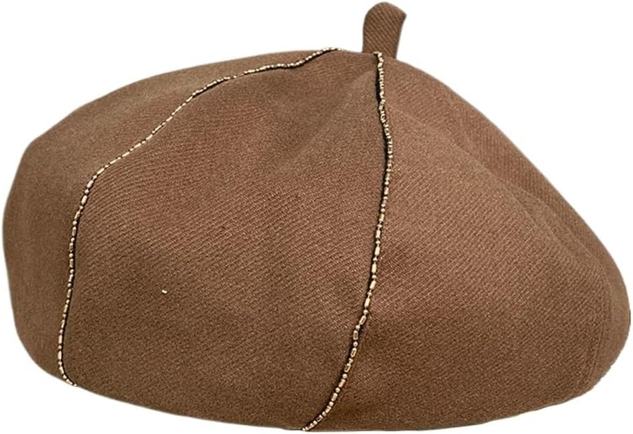 VIDI Solid color octagon woman autumn and winter beret Korean version of everything British retro hat