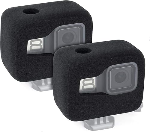 Paquete de 2 fundas Windslayer para GoPro Hero 8 Negro, reduce el ruido del viento para una grabación de audio óptima