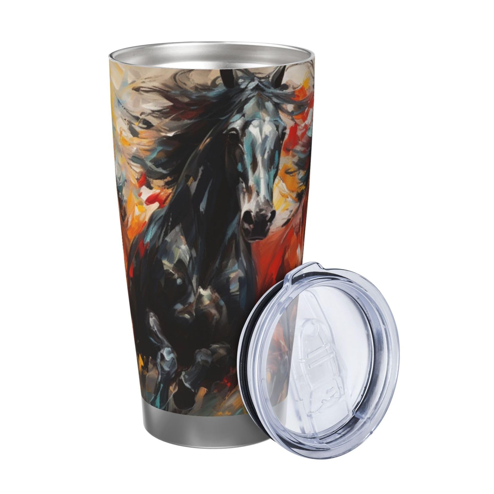 Xinvast Horse Coffee Tumbler Gifts Vacuum Insulated Water Bottle Stainless Steel Insulated Travel Mug for Girl Women 20 Oz