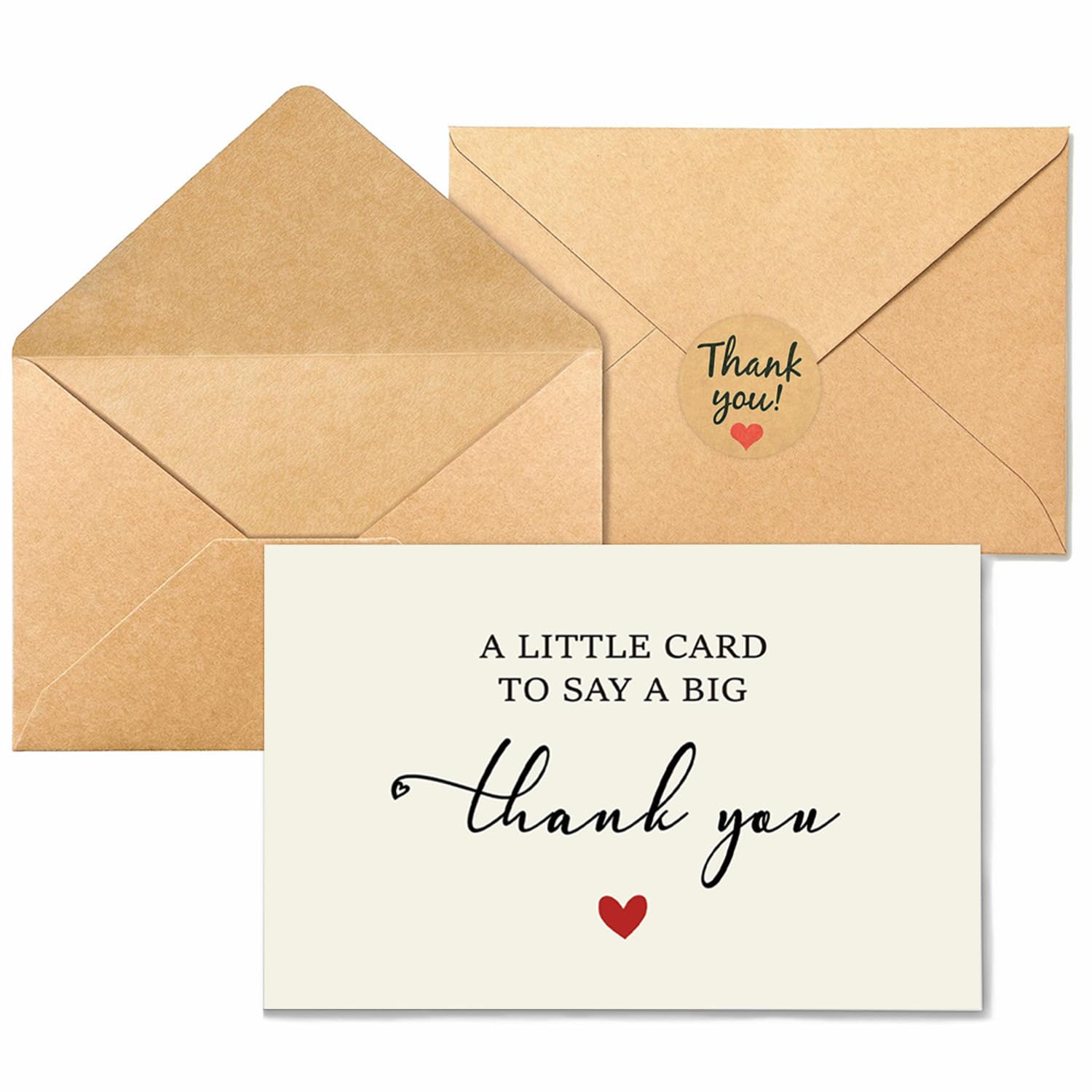 Weforu 10 Pack Thank You Cards with Stickers and Envelopes, Baby Shower & Wedding Thank You Notes for Teacher, Graduation, Small Business, Holiday Gifts, 11x16 cm To Say a Big Thank you