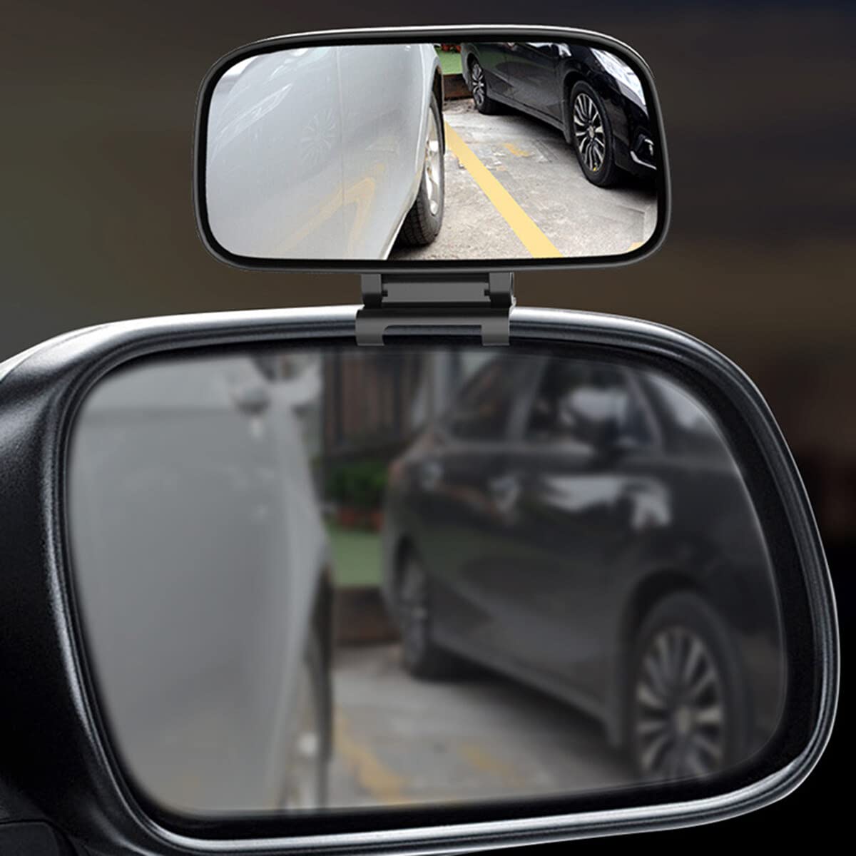 Specchietto Retrovisore Angolo Cieco Auto - 2 Pezzi, Grandangolo, Regolabile 360&deg;, Nero