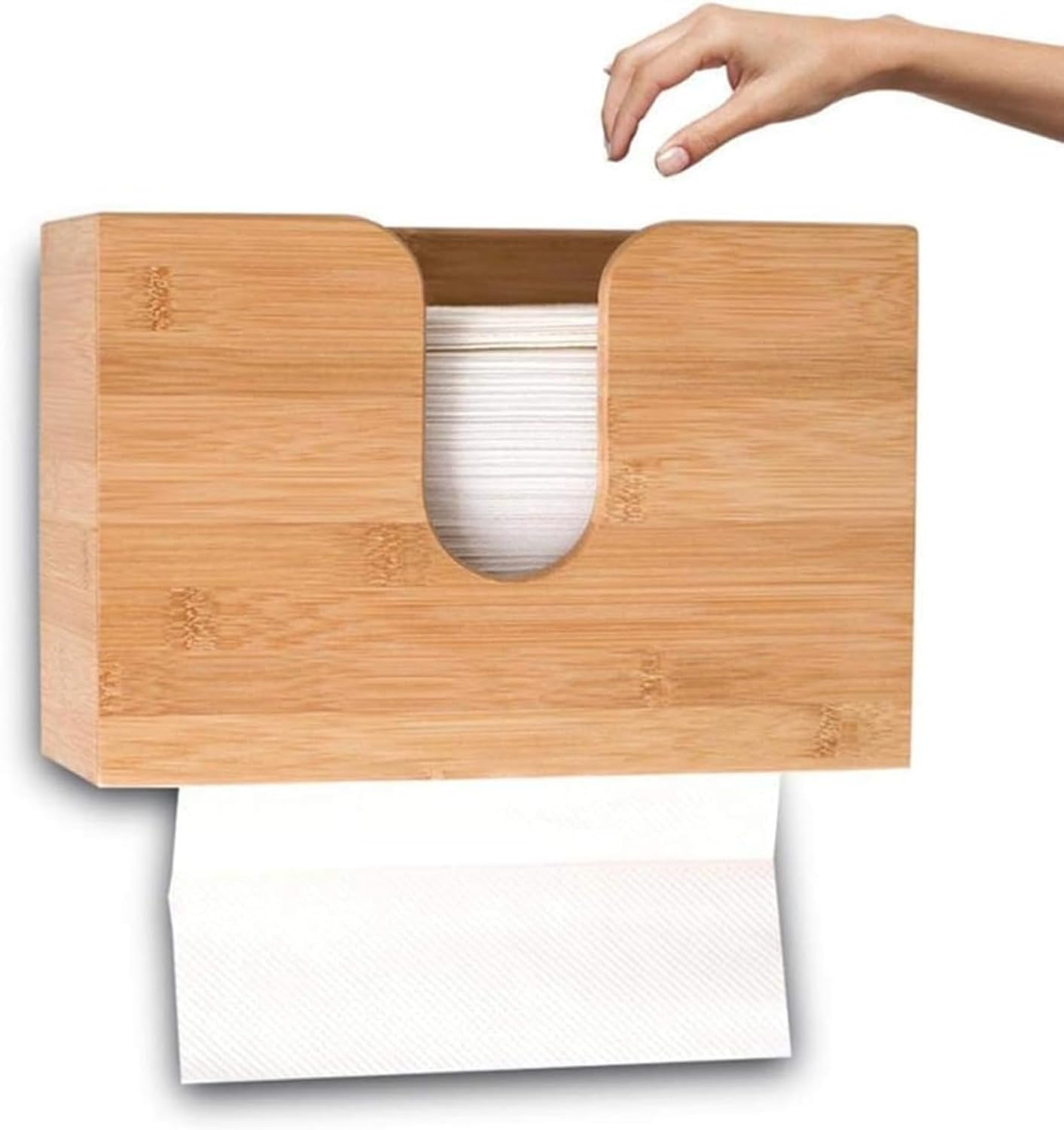 ペーパータオルディスペンサー,木製壁掛け/カウンタートップティッシュボックストイレットペーパーホルダー,150個のポンピング折りたた