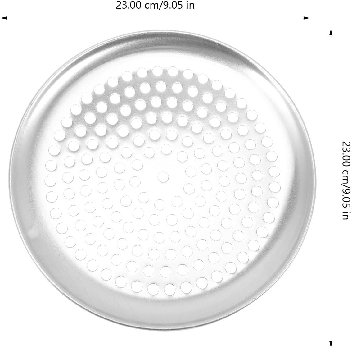 FRCOLOR Stainless Steel Pizza Pan with Holes Non-Stick Perforated Pizza Baking Tray for Oven Rust-Resistant Round Crisper Pan for Pastries & Sandwiches