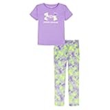 Girls' 2-piece Short Sleeve Tee and Leggings Set, Soft & Comfortable, Transparent Printed, 5