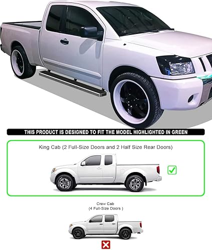 Vista 13 de HD Ridez Estribo de acero inoxidable de 5 pulgadas, color negro, compatible con Nissan Frontier King Cab 2005-2024 y Suzuki Equator 2005-2012 Extra