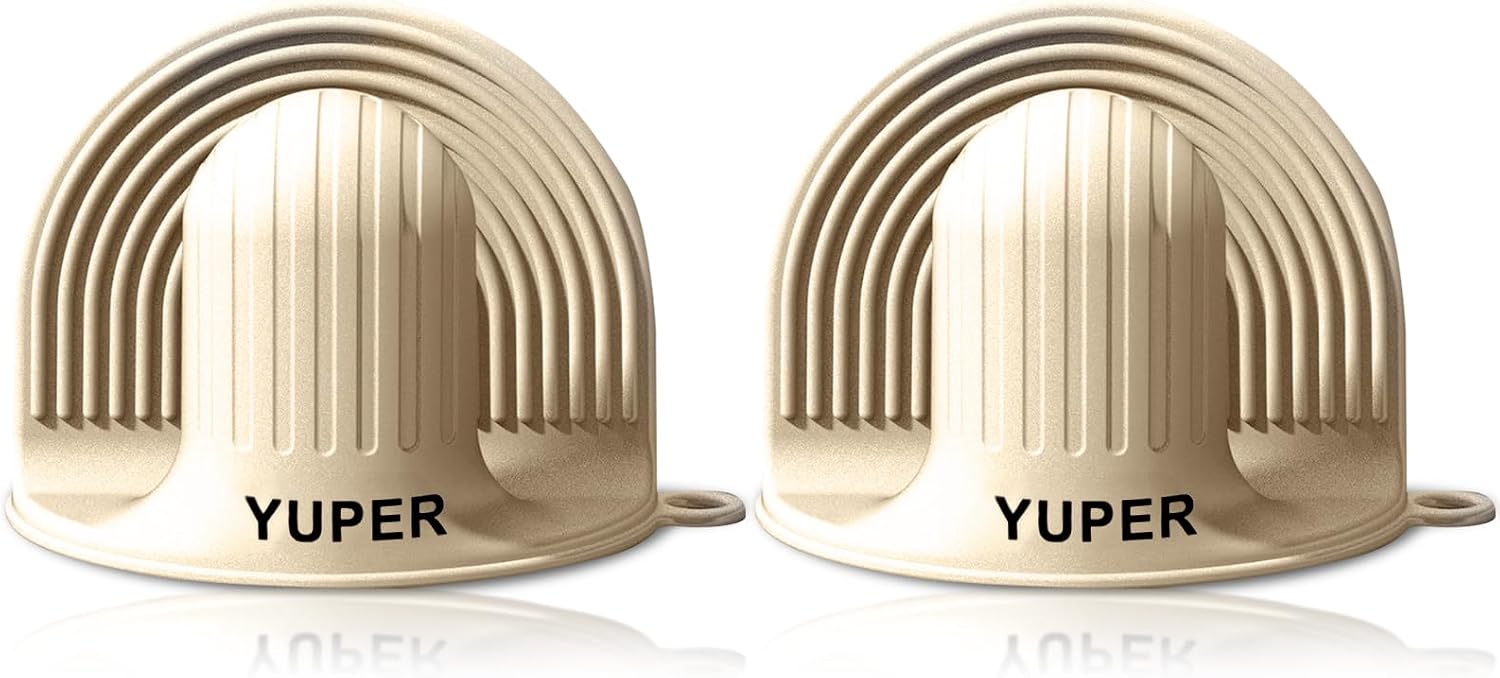 YUPER Silicone Oven Mitts, 2Pcs, Beige